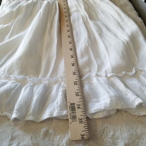 Women's Strappy Open Shoulder Flared Sleeve Embroidered Dress - Picture 7 of 7